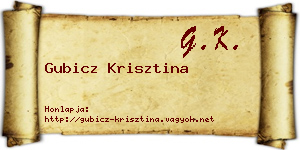 Gubicz Krisztina névjegykártya
